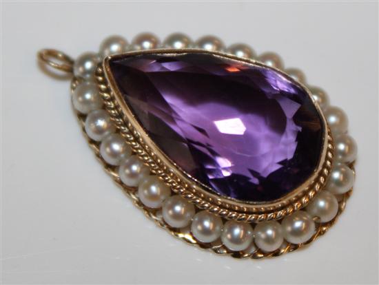 Amethyst pear shaped pendant